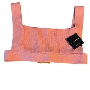 Jluxlabel cropped top adjustable belted back peachy pink XL NEW stretch